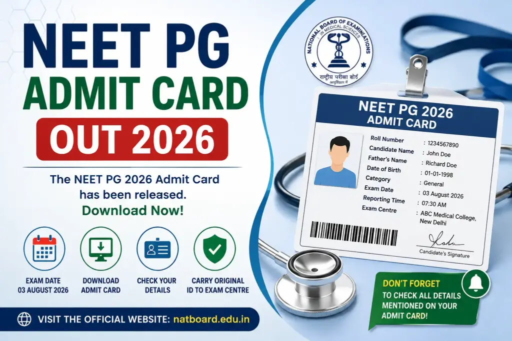 NEET PG Admit Card 2026: Expected Today, Check Download Process, Details and Exam Day Documents 6 NEET PG Admit Card